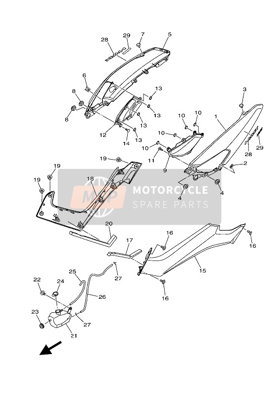 Yamaha NMAX 150 2019 Side Cover for a 2019 Yamaha NMAX 150